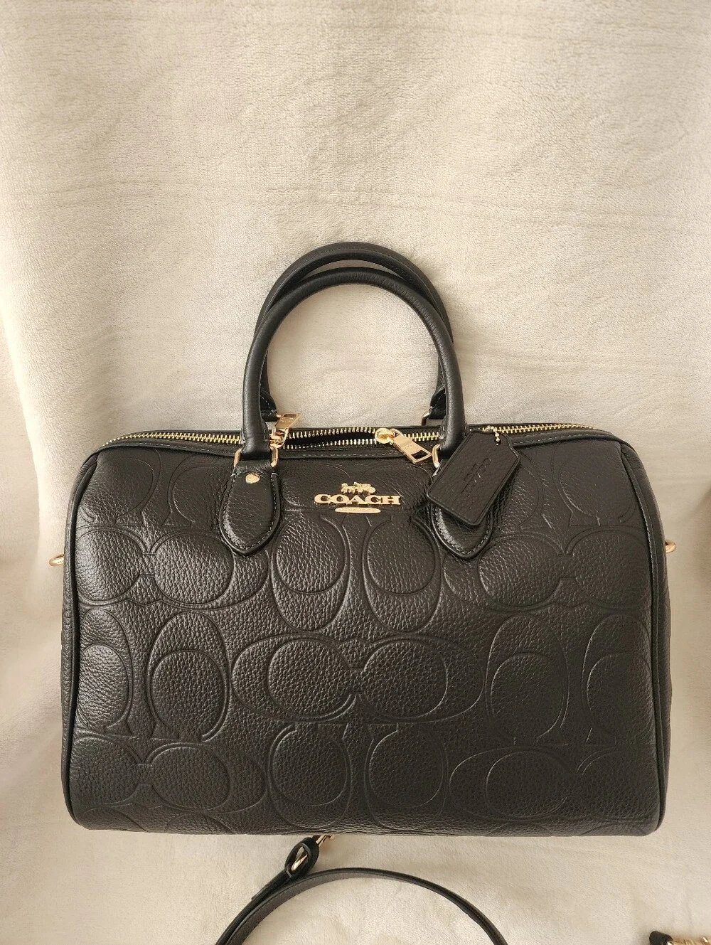 Rowan Large Satchel Bag In Signature Leather - Picture 1 of 9